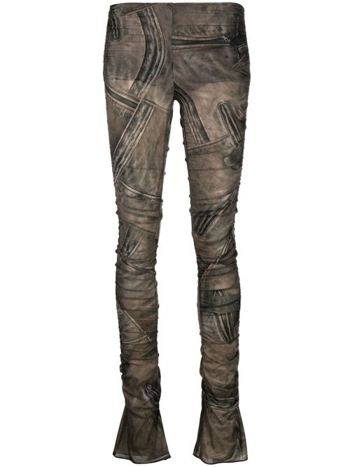 Low-rise straight-leg trousers - Brown