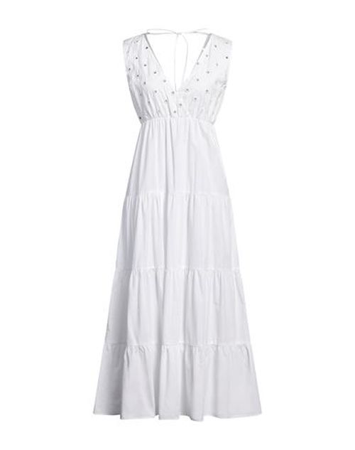 Woman Maxi dress White Size 4 Cotton, Polyester