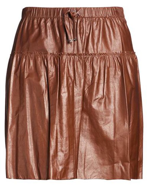 Woman Mini skirt Chocolate brown Size 10 Lambskin