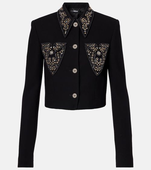 Studded wool-blend jacket