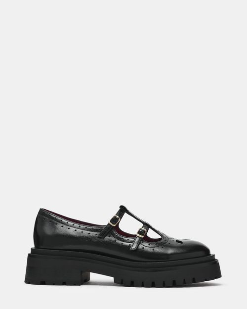 Steve Madden Women's Luanne Platform Loafers - Black - - Leather