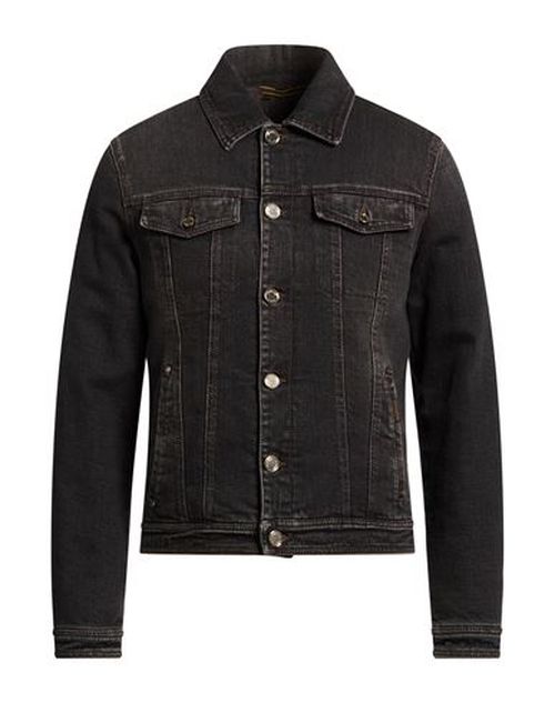 Man Denim outerwear Black Size 44 Cotton, Elastane