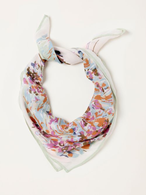FatFace Ivory Landscape Printed Square Scarf