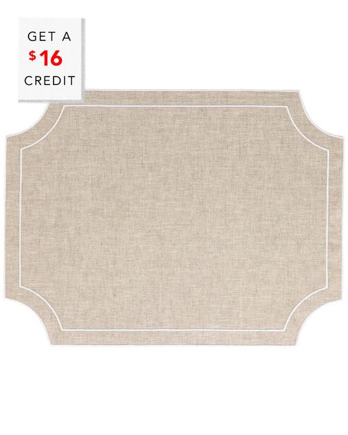 Tessuti Natural Rectangular Placemats With White S With $16 Credit