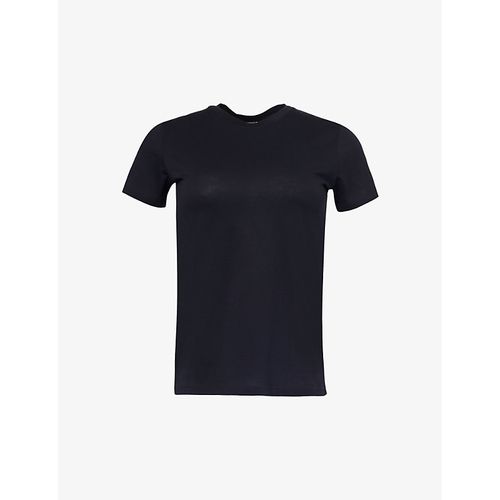 Womens Coastal Blue Essential Round-neck Cotton-jersey T-shirt L