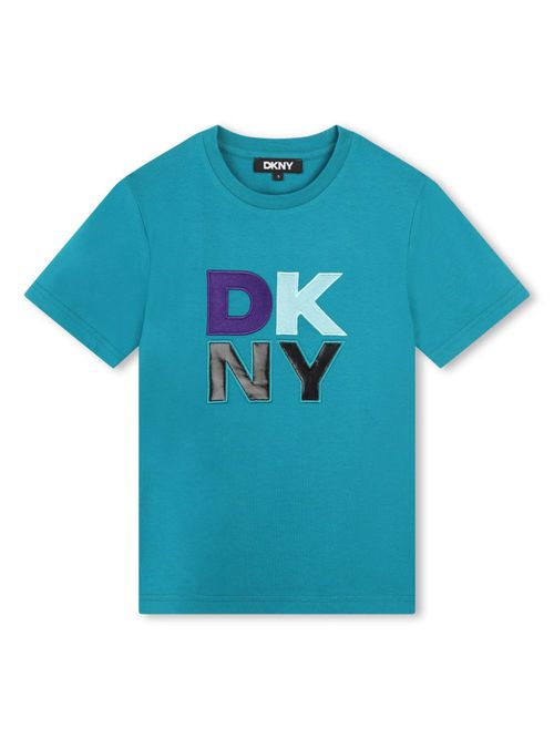 Logo-embroidered cotton T-shirt - Blue