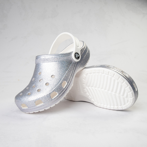 Crocs Classic Glitter Clog - Little Kid / Big Kid - White