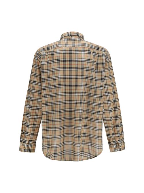All-Over Check Cotton Shirt — Beige