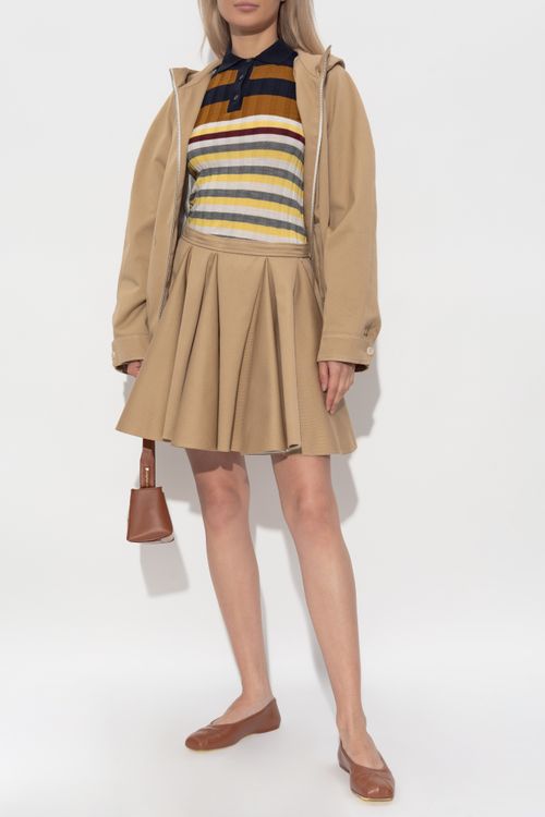 Pleated Skirt, Women's, Beige