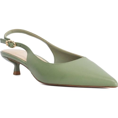 Dune London Womens Ladies Catalinas - Leather Kitten Heel Sling-Backs - Green