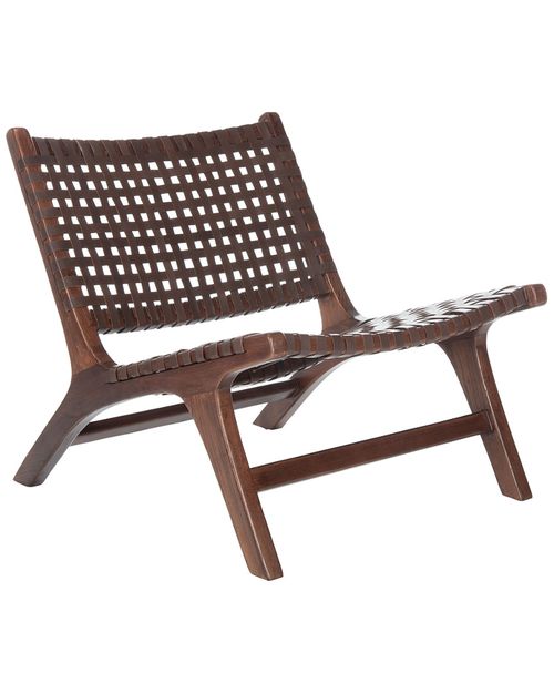 Luna Leather Woven Accent Chair