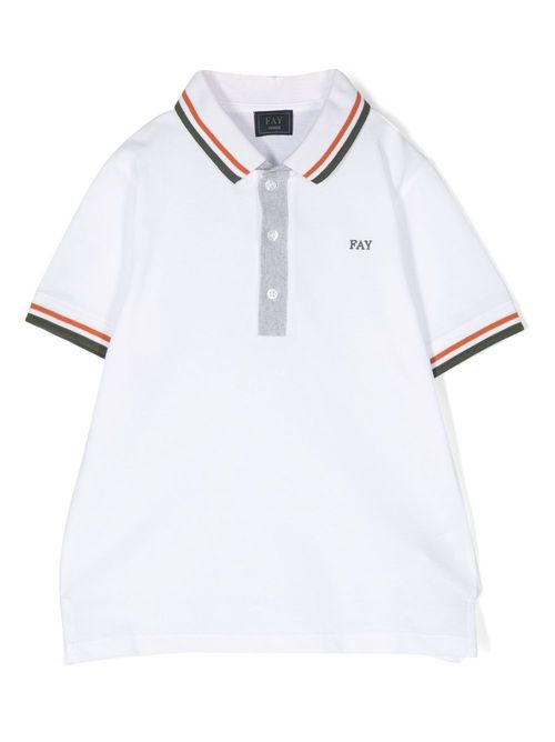 Logo-embroidered polo shirt - White