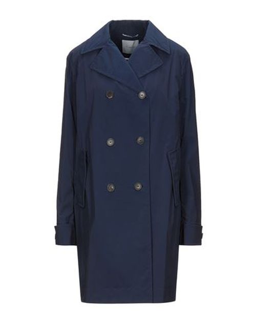 Woman Overcoat & Trench Coat Midnight blue Size 2 Cotton, Polyurethane, Acetate