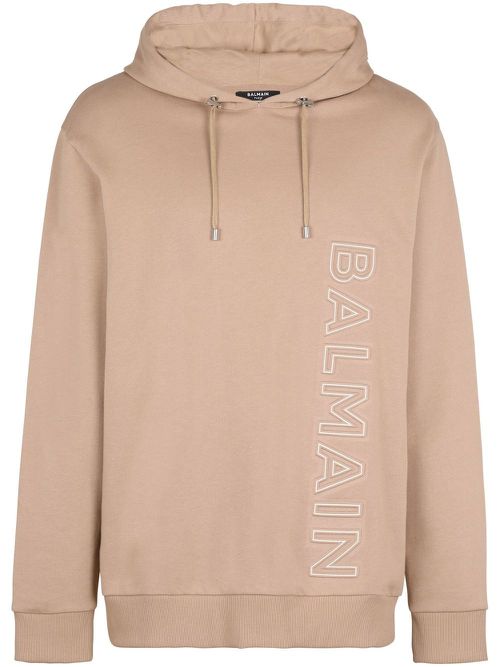 Logo-embossed hoodie - Neutrals