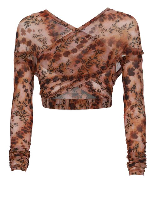 Chain Florals Cropped Top