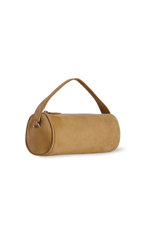 Round 90's Suede Top Handle Bag