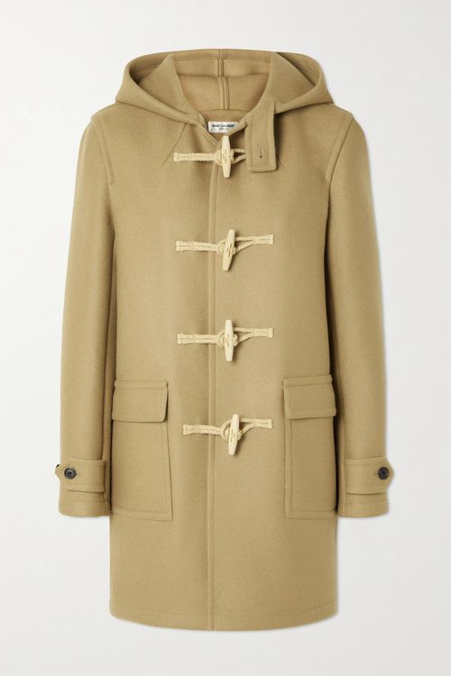 Hooded Brushed Wool-twill Coat - Camel - FR36