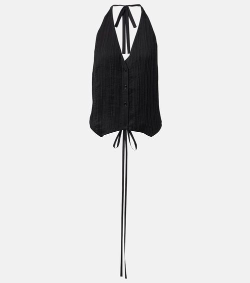 Suez pleated halterneck vest