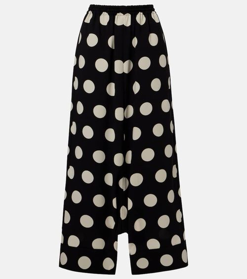 Polka-dot wide-leg pants
