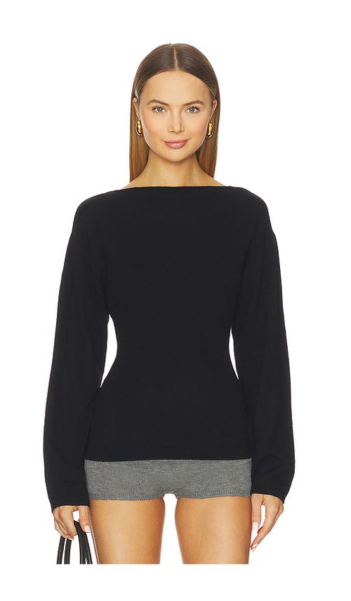 EB Denim Millie Boat Neck Sweater in Black. XS also in L