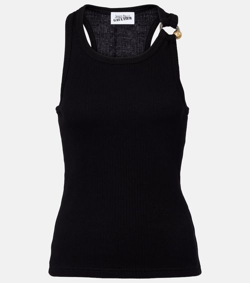 Piercing cotton jersey tank top