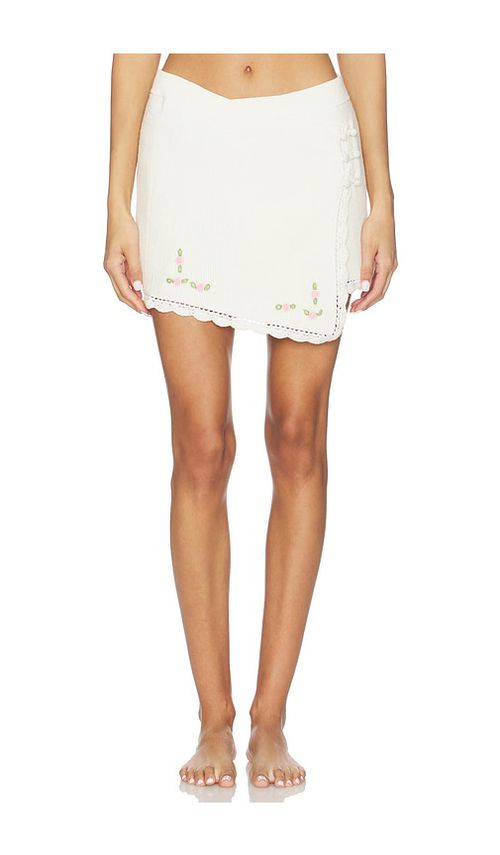 For Love & Lemons Pheobe Knit Mini Skirt in Cream. - XS also in L, M, S