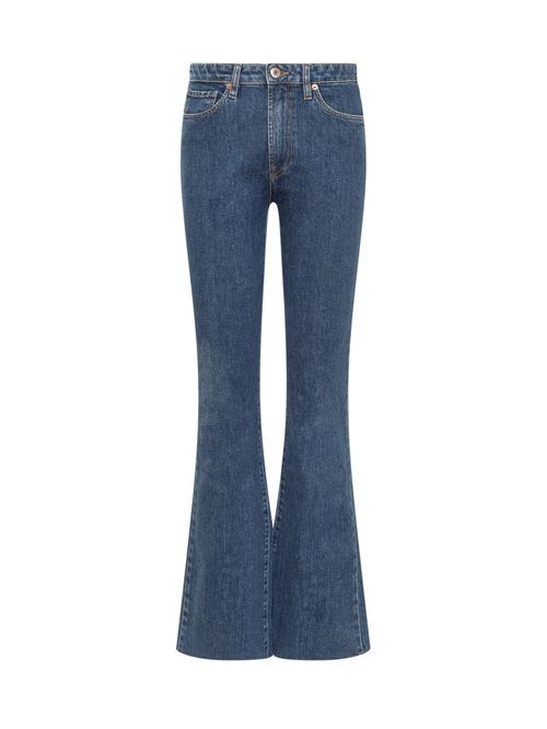 Blue Flared High Rise Jeans