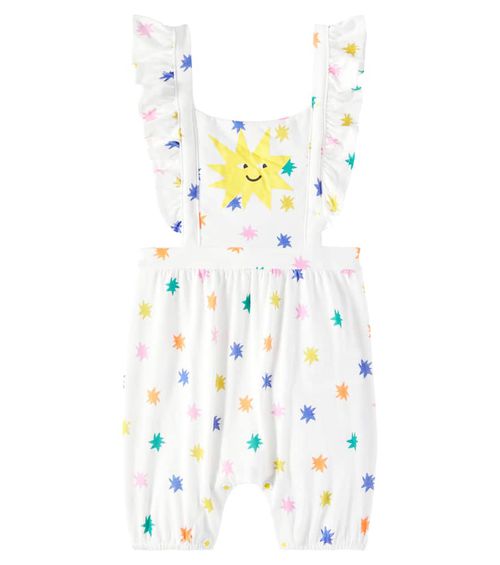 Fábula Baby ruffled printed cotton overalls