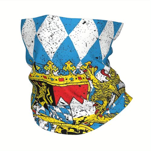 TEMU Oktoberfest Flag Beer Pattern Bandana Neck Cover - Windproof Face Scarf & Cycling Mask For Motorcycle Club, Hiking - Unisex Adult Checkered