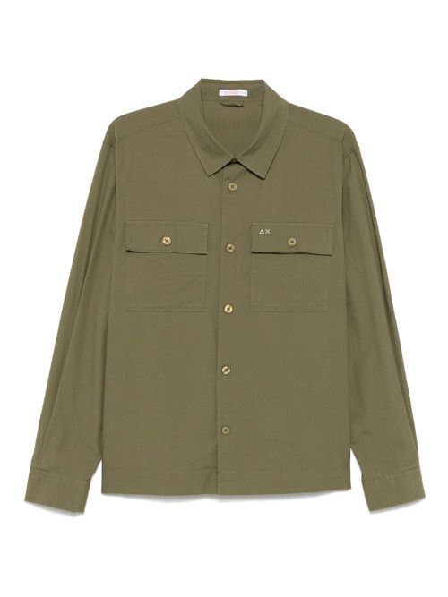 Sun 68 logo-embroidered shirt - Green