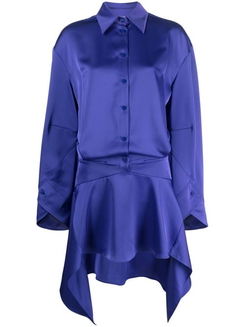 Asymmetric-hem shirt dress - Purple