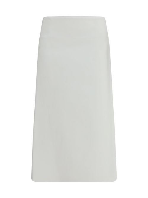 Bonded Cotton Wrap Skirt — White