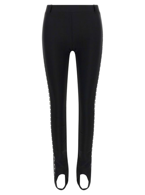 Logo-Lettering Stretch Lycra Leggings — Black