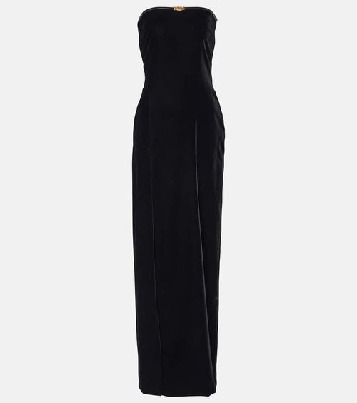 Strapless velvet gown