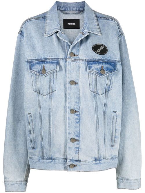 Logo-patch denim jacket - Blue