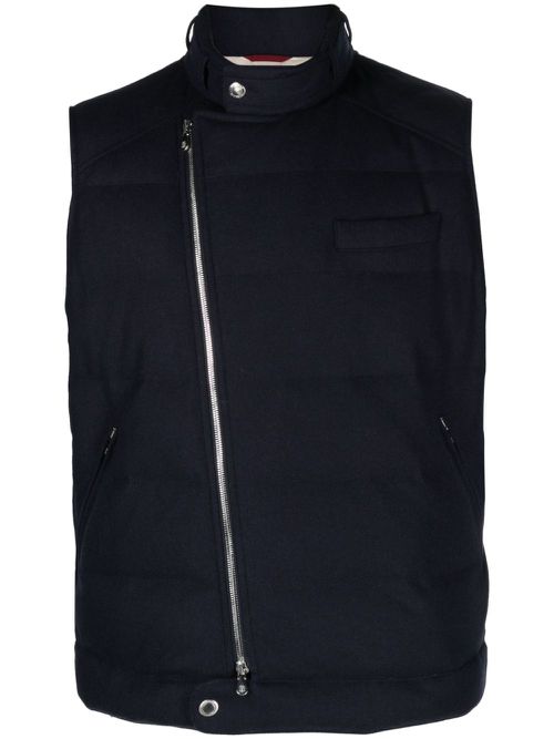 Zip-up padded gilet - Blue