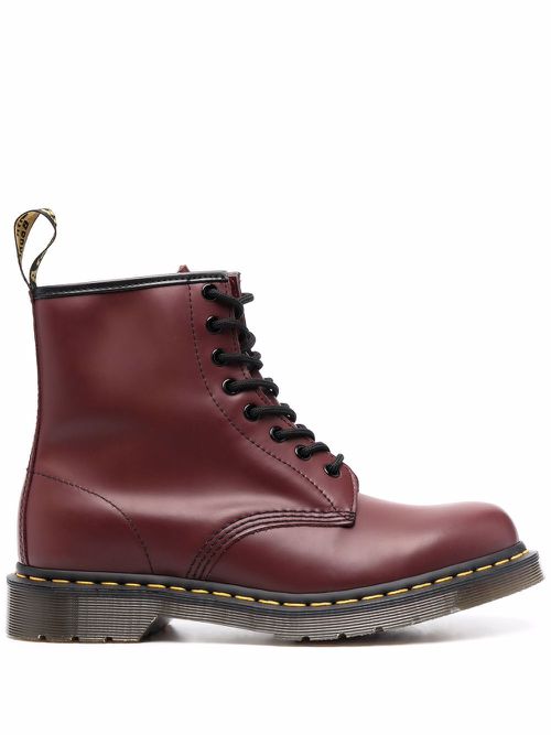 1460 lace-up leather boots - Red