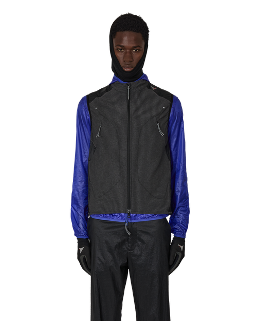 ROA Numb Pinstriped Commuting Vest Black Coats And Jackets Male