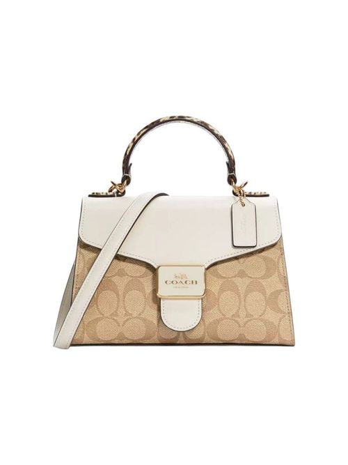 Signature Coated Canvas Crossbody Bag — Beige