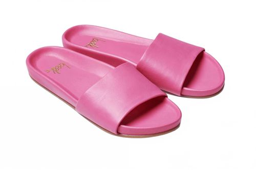 Women's Gallito Leather Slide Sandal In Hibiscus