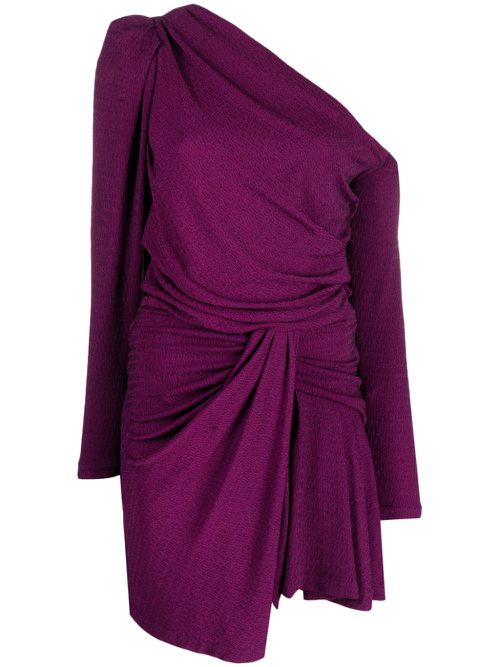 Merimi asymmetric-neck jersey dress - Purple