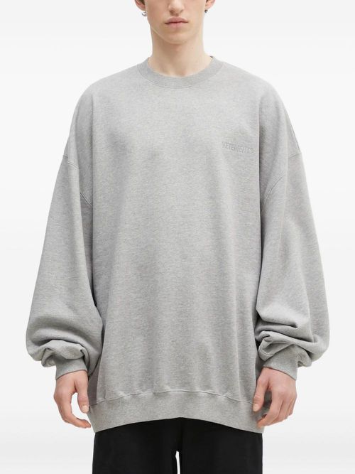 Embroidered-logo sweatshirt - Grey