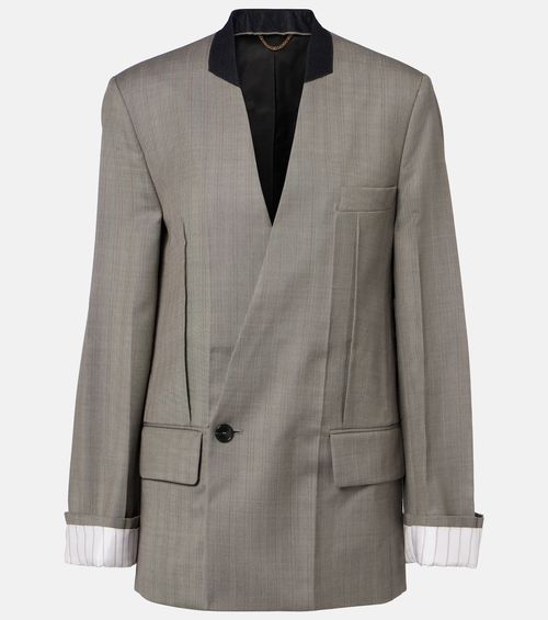 Herringbone virgin wool blazer