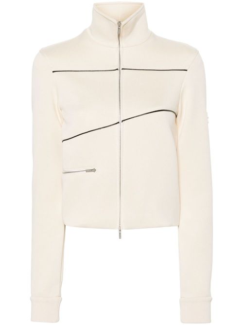 Logo-patch track bomber jacket - Neutrals