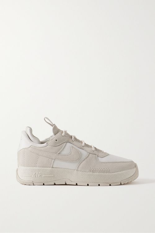 Air Force 1 Wild Suede And Mesh Sneakers - White
