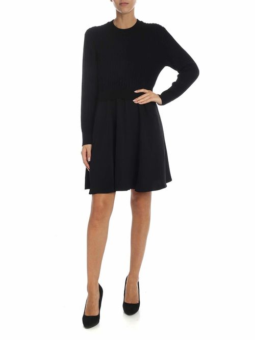 Mixed dress in black