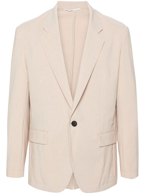 Seersucker single-breasted blazer - Neutrals