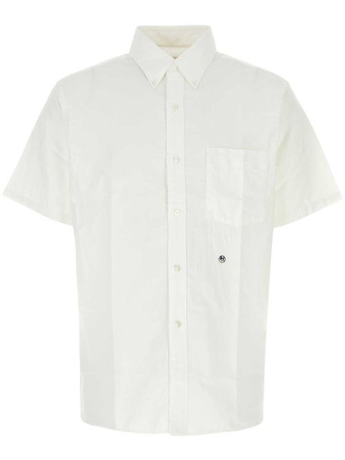 Logo-embroidered short-sleeved shirt - White