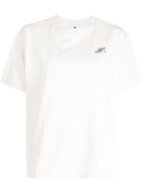 Logo-embroidered short-sleeve T-shirt - Neutrals