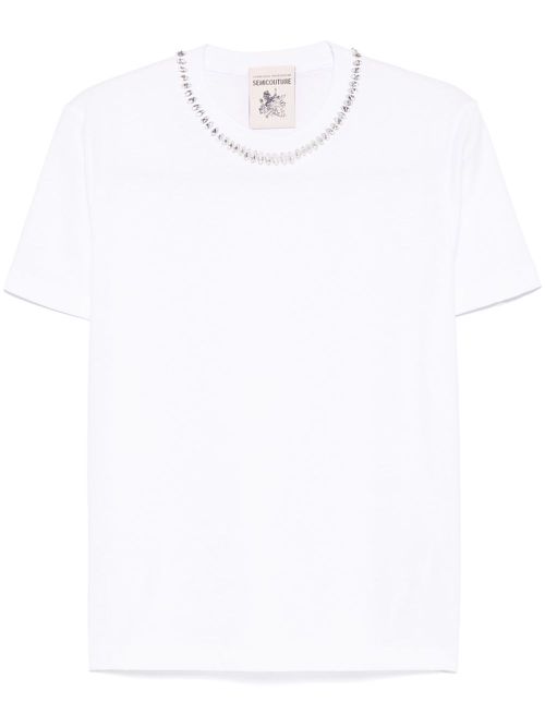 Rhinestone-embellished T-shirt - White